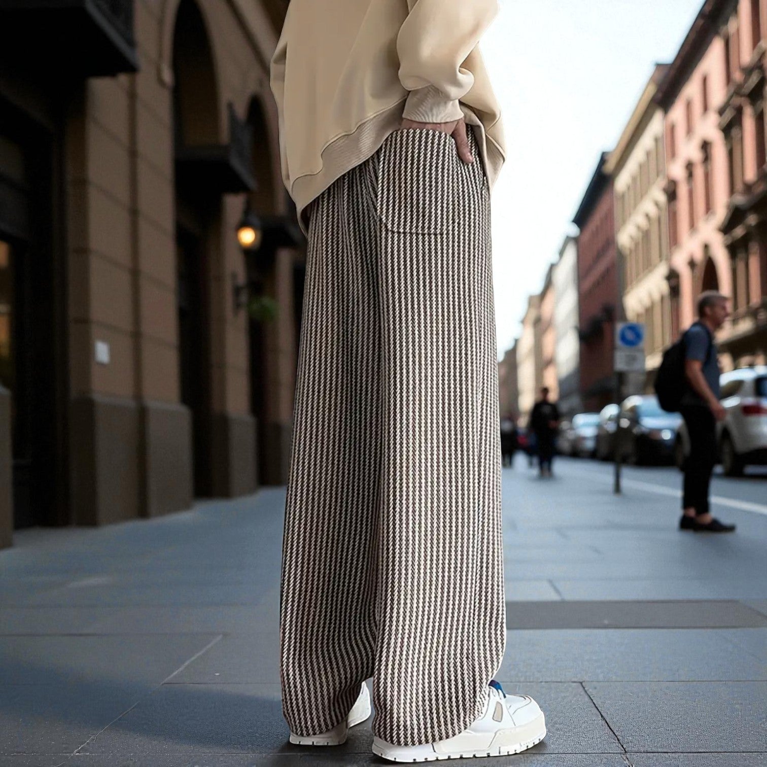 Christopher – Striped Woven Trousers with Loose Fit 2
