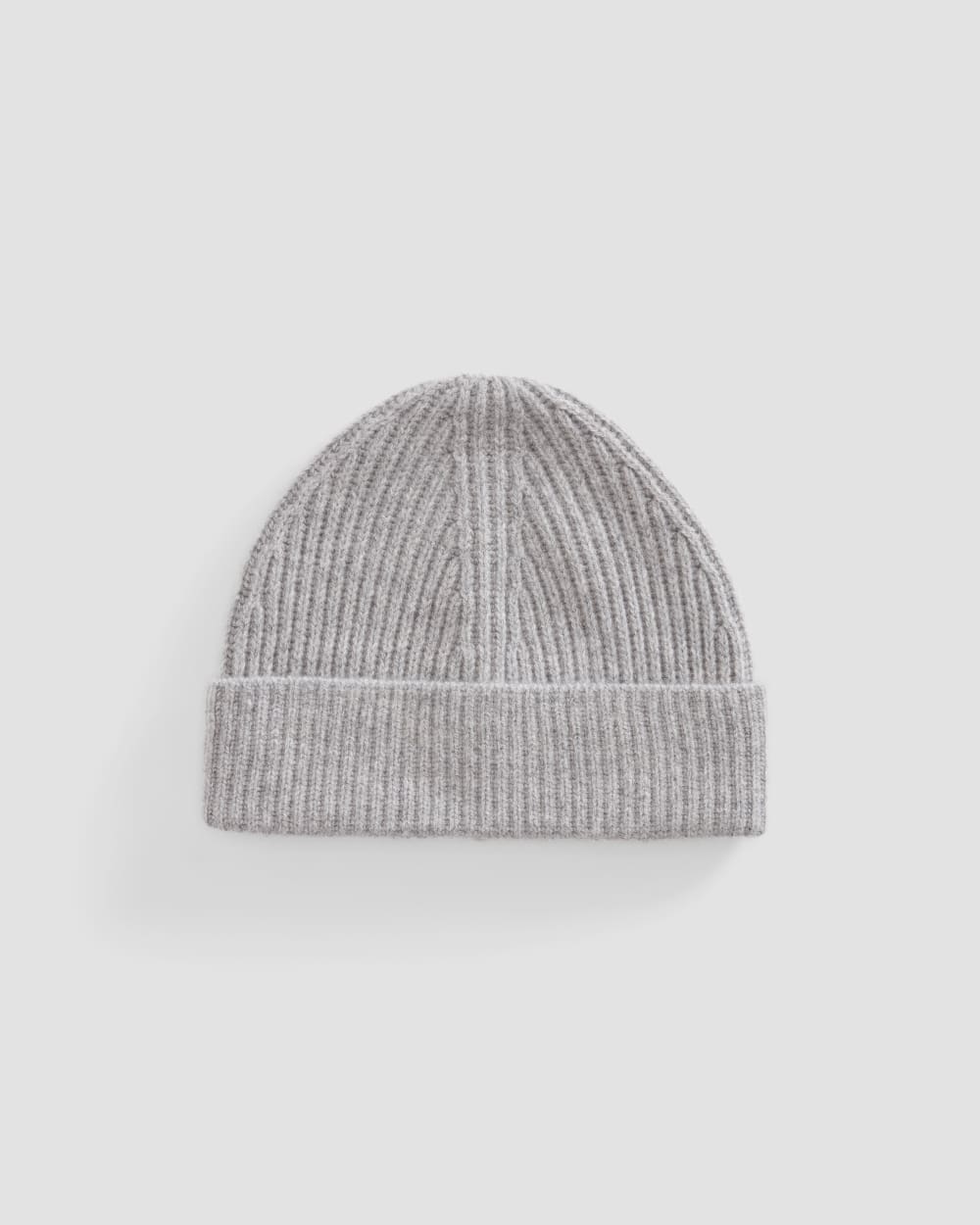 The Cashmere Fine Rib Beanie |  Heathered Grey 0
